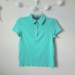 Jones New York Green Short Sleeve Polo Shirt Size Medium